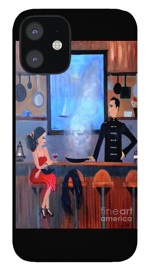 Food iPhone 12 Case featuring the painting What's Cookin'? by Artist Linda Marie