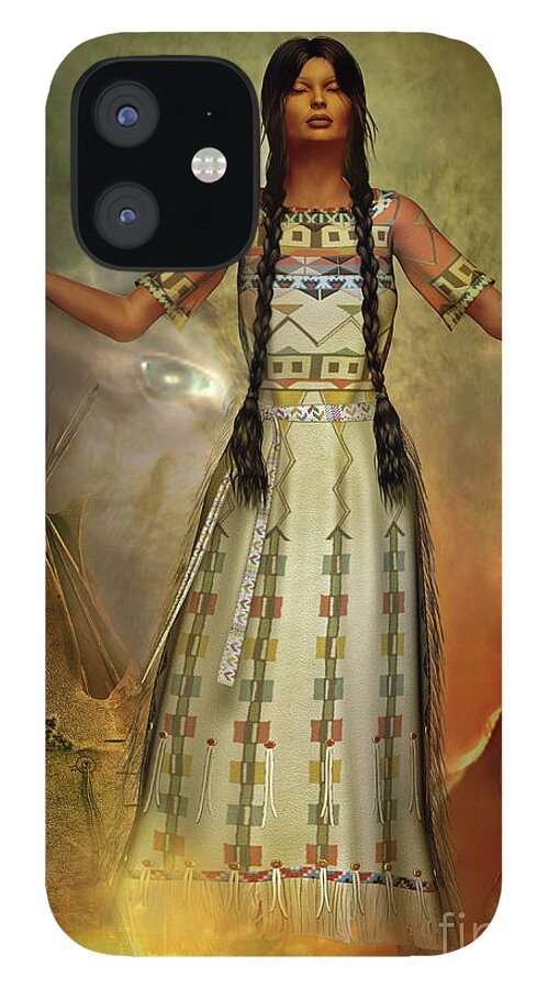 Myths And Legends iPhone 12 Case featuring the digital art White Buffalo Calf Woman by Shadowlea Is