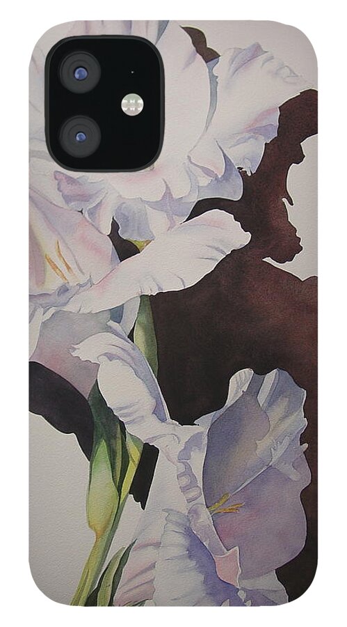 Watercolor iPhone 12 Case featuring the painting Whites by Marlene Gremillion