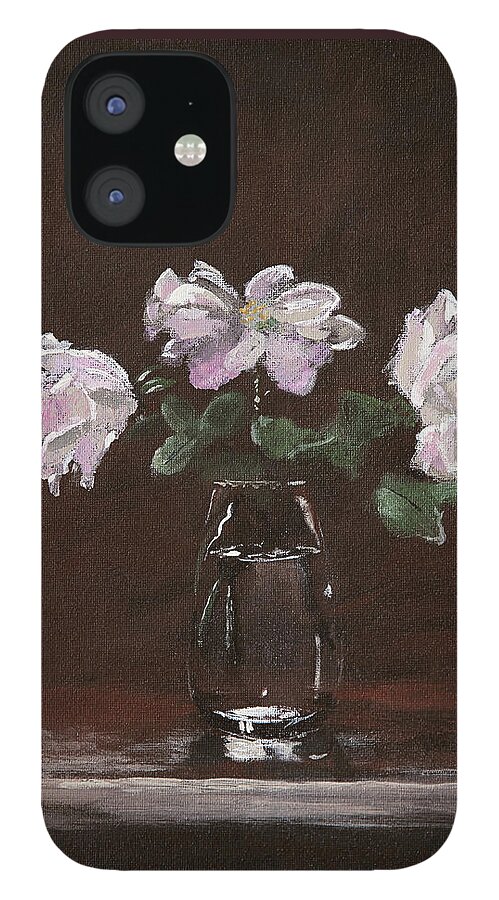 Rose iPhone 12 Case featuring the painting Wild Roses by Masha Batkova