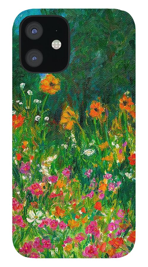 Wildflowers iPhone 12 Case featuring the painting Wildflower Rush by Kendall Kessler