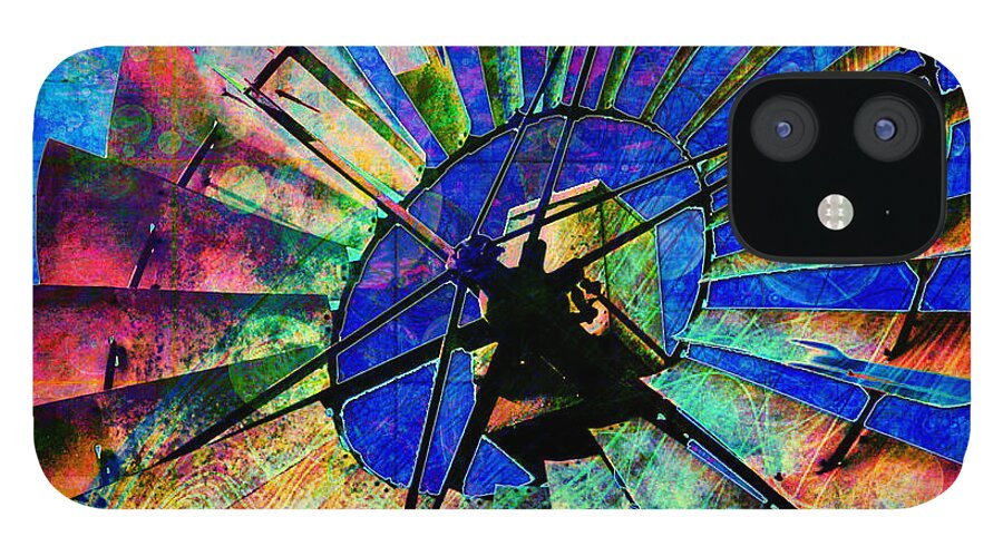 Windmill iPhone 12 Case featuring the digital art Windmill Power by Barbara Berney