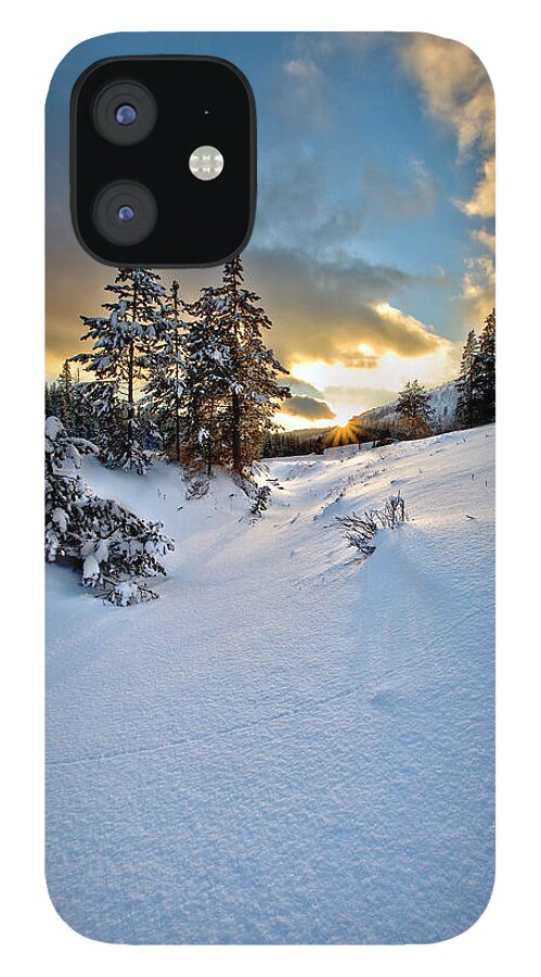 Cold iPhone 12 Case featuring the photograph Winter Sunset by David Andersen