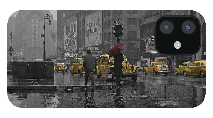 Times Square iPhone 12 Case featuring the photograph Yellow Cabs New York by Andrew Fare