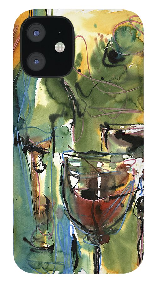 Wine iPhone 12 Case featuring the painting Zin-FinDel by Robert Joyner