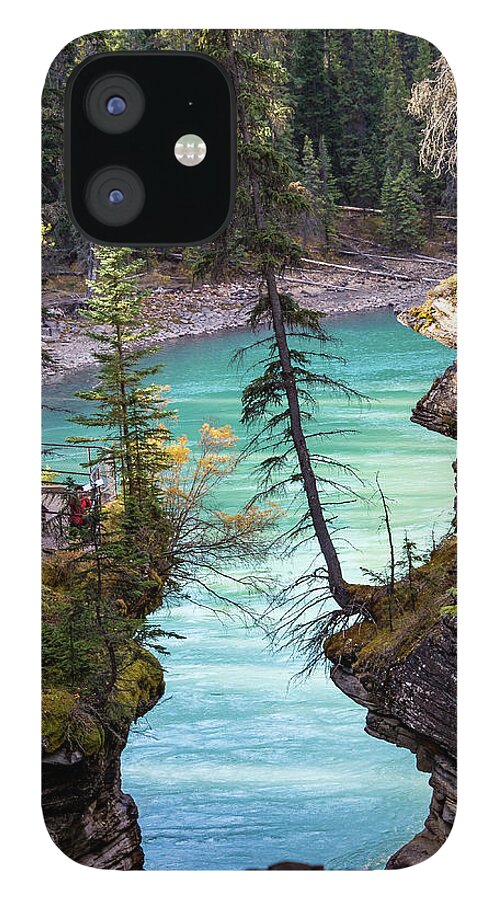 Highway 93 iPhone 12 Case featuring the photograph Athabasca Falls #1 by Tim Kathka
