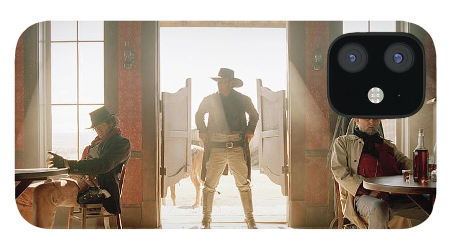 Young Men iPhone 12 Case featuring the photograph Cowboys At Saloon #1 by Matthias Clamer