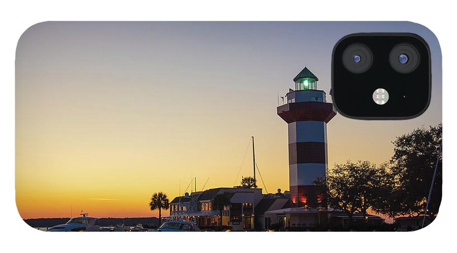 Maritime iPhone 12 Case featuring the photograph Harbour Town Lighthouse At Sunset #1 by Dennis Schmidt