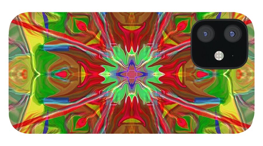 Art iPhone 12 Case featuring the painting Mandala 12 8 2018 #1 by Hidden Mountain