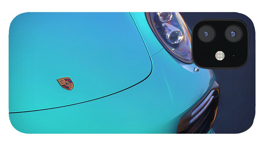 Cars iPhone 12 Case featuring the photograph #Miami #Blue #Porsche 911 #Turbo S #Print #1 by ItzKirb Photography