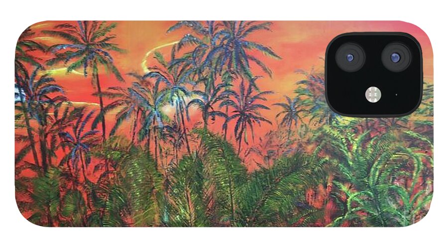 Aina iPhone 12 Case featuring the painting Ahi'ahi of E ola i ka 'Aino o Kilauea by Michael Silbaugh