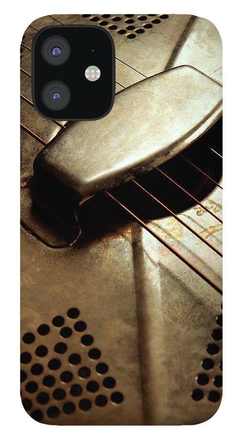 Music iPhone 12 Case featuring the photograph Resonator Guitar #1 by Bns124