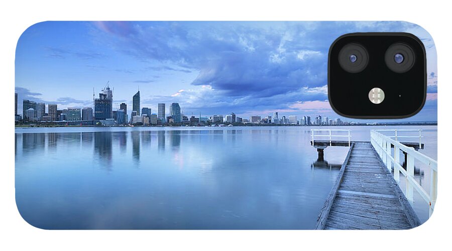 Water's Edge iPhone 12 Case featuring the photograph Skyline Of Perth, Australia Across The #1 by Sara winter