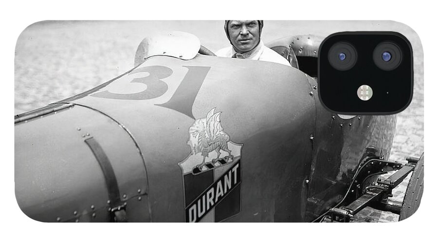 Vintage iPhone 12 Case featuring the photograph 1920s Durant Special With Driver At Indy 500 by Retrographs