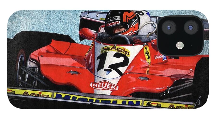 Art iPhone 12 Case featuring the painting 1978 Ferrari 312T3 by Simon Read