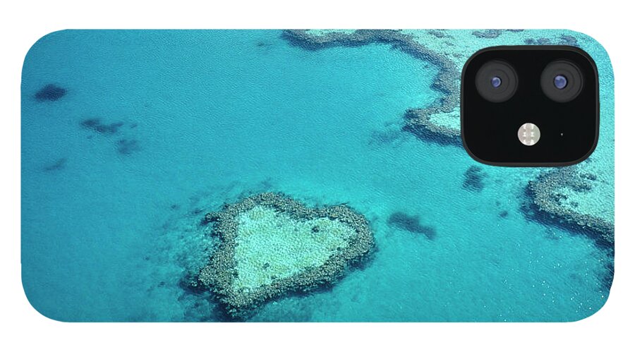 Seascape iPhone 12 Case featuring the photograph Aerial Of Heart-shaped Reef At Hardy #2 by Holger Leue