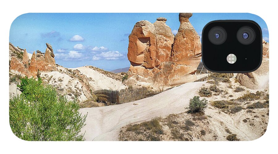 Volcanic iPhone 12 Case featuring the photograph Fairy chimney balanced rock formations #2 by Steve Estvanik