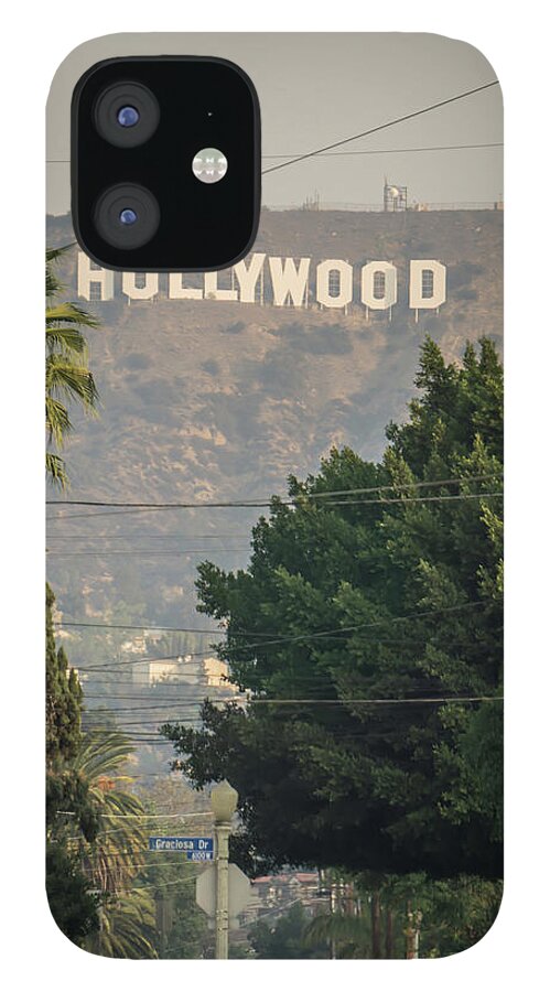 Famous iPhone 12 Case featuring the photograph Famous Hollywood Sign On A Hill In A Distance #5 by Alex Grichenko