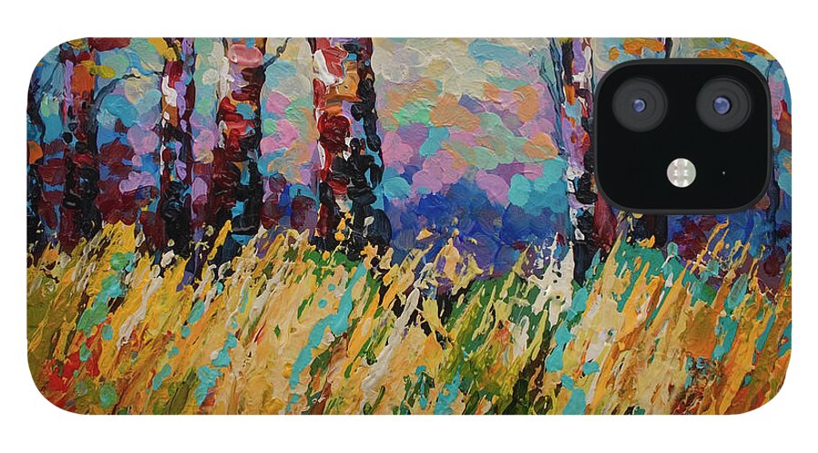 Abstract Autumn iPhone 12 Case featuring the painting Abstract Autumn by Marion Rose