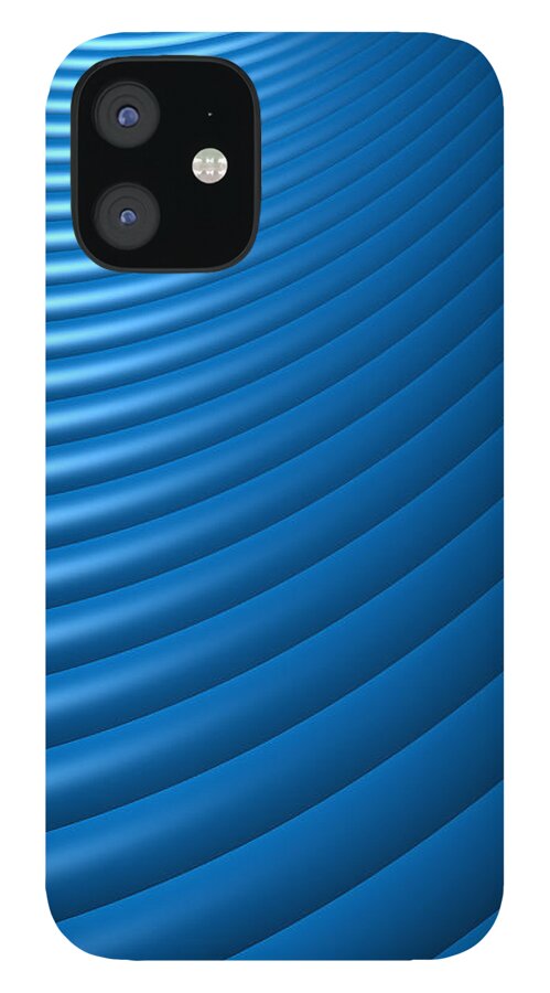 Three Dimensional iPhone 12 Case featuring the photograph Abstract Blue Dynamic Element 3d Xlarge by Philpell