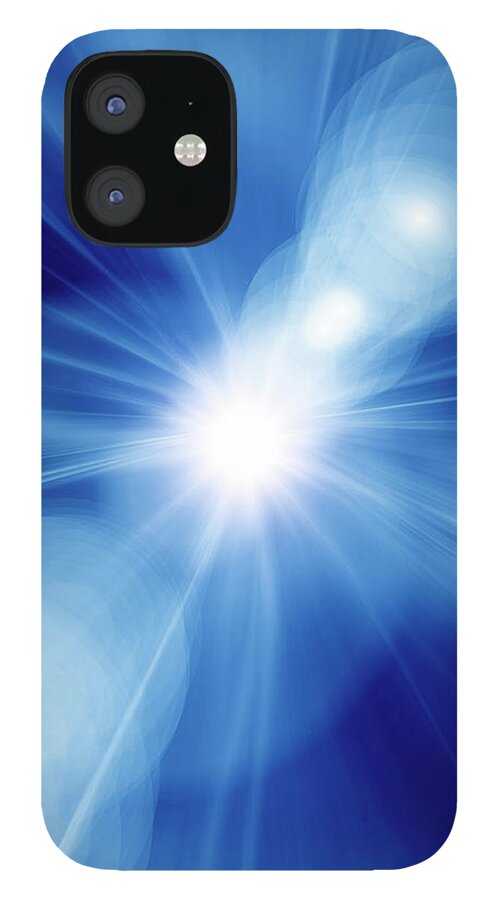 Lens Flare iPhone 12 Case featuring the photograph Abstract Pattern Of Light Beam by Imagewerks