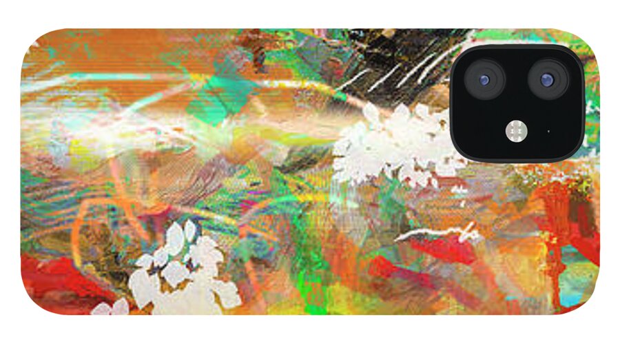 Abstract iPhone 12 Case featuring the mixed media Abstract Show 1 by Ginette Callaway