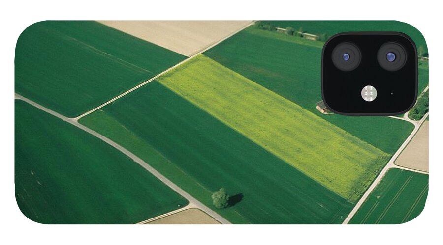 Tranquility iPhone 12 Case featuring the photograph Aerial Field View by Martin Rettenbacher