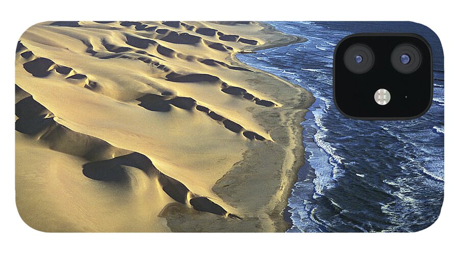 Tranquility iPhone 12 Case featuring the photograph Aerial View Of Coastal Dunes, Namib by Martin Harvey