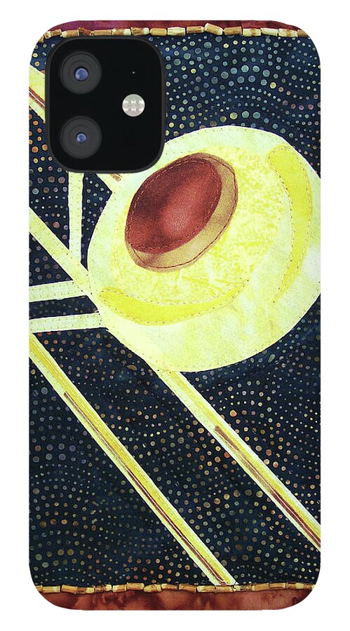 Trombone iPhone 12 Case featuring the tapestry - textile All That Jazz Trombone by Pam Geisel