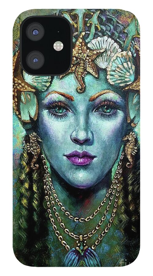 Sea Goddess iPhone 12 Case featuring the painting Amphitrite by Geraldine Arata