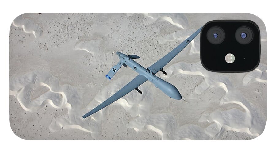 Aerodynamic iPhone 12 Case featuring the photograph An Mq-1 Predator Flies A Training by High-g Productions/stocktrek Images