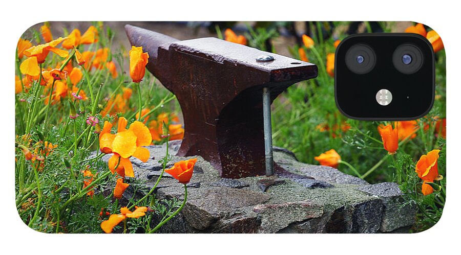 Anvil iPhone 12 Case featuring the photograph Anvil in the Poppies by Anthony Jones