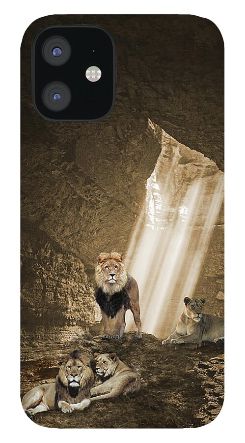 Daniel iPhone 12 Case featuring the digital art From the Power of the Lions by Barry Wills