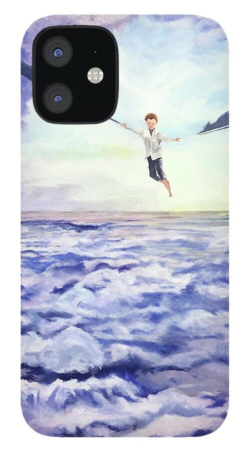 Purple Clouds iPhone 12 Case featuring the painting Ascension by Thomas Blood
