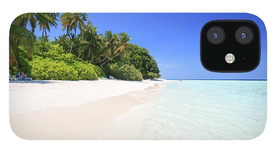 Tranquility iPhone 12 Case featuring the photograph Beautiful Tropical Sandy Beach In The by Matteo Colombo