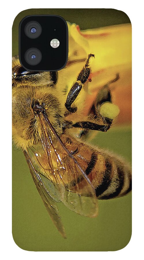 Bee iPhone 12 Case featuring the photograph European Honey Bee by Larry Linton