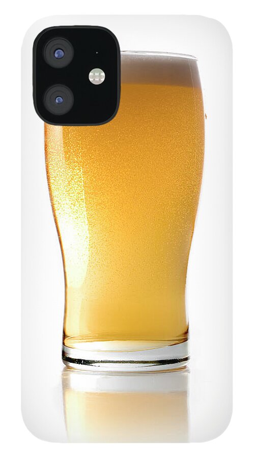 White Background iPhone 12 Case featuring the photograph Beer Glass by Carlosalvarez