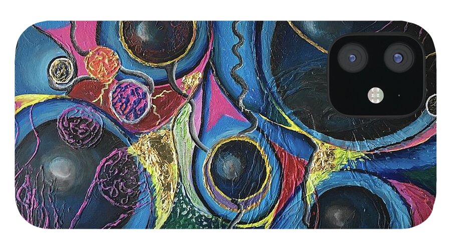 Original Painting iPhone 12 Case featuring the painting Beginning by Maria Karlosak