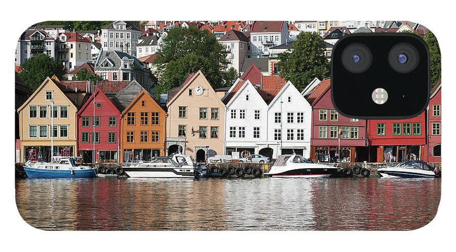 Old Town iPhone 12 Case featuring the photograph Bergen Old Town by Ziutograf