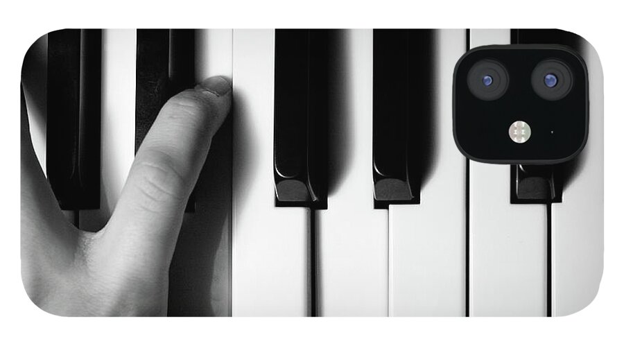 Piano iPhone 12 Case featuring the photograph Black And White Piano by Daniel Candal