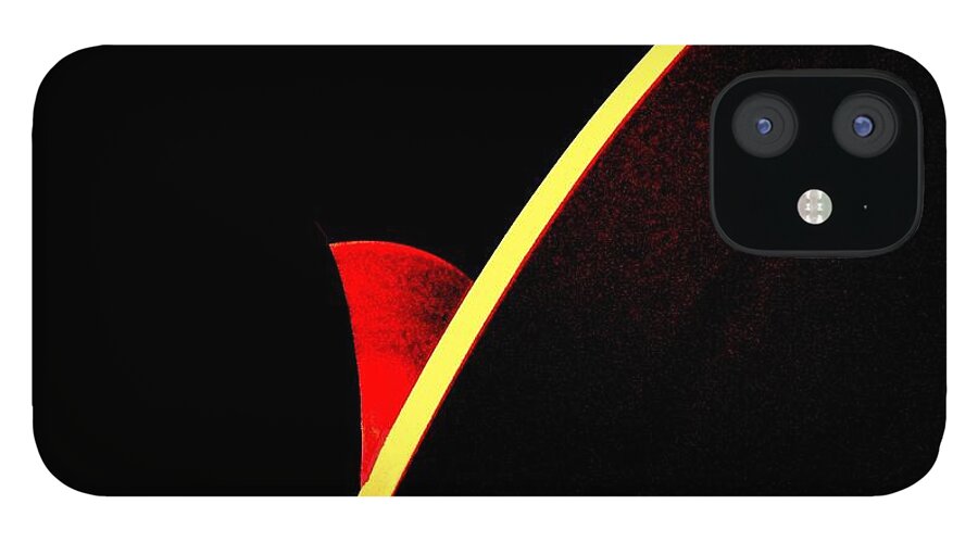 Blood Moon iPhone 12 Case featuring the digital art Bloodmoonrise Abstract by VIVA Anderson