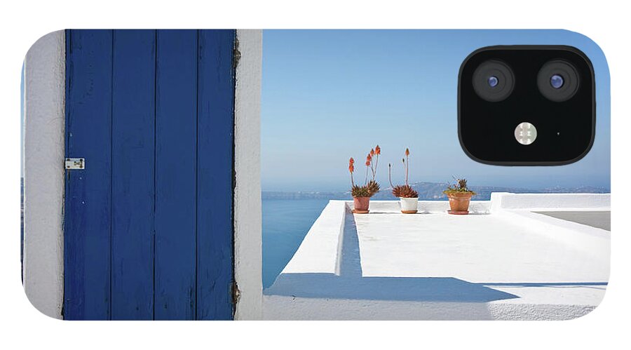 Greek Culture iPhone 12 Case featuring the photograph Blue Door To Nowhere by Arturbo