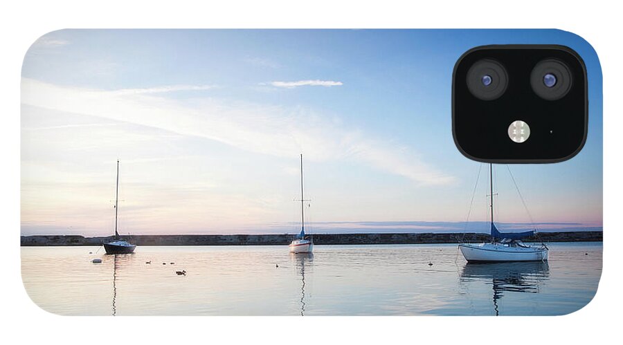 Scenics iPhone 12 Case featuring the photograph Boats At Dusk by Catlane