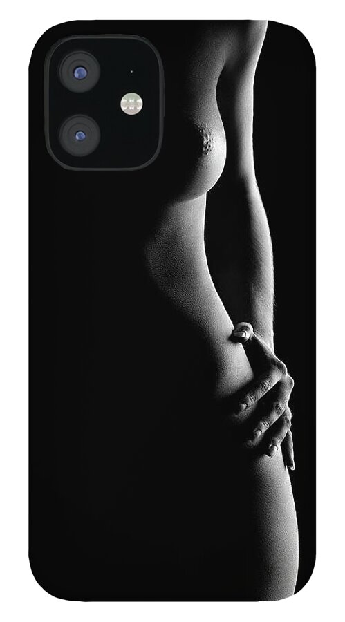 Nude iPhone 12 Case featuring the photograph Bodyscape nude woman standing by Johan Swanepoel