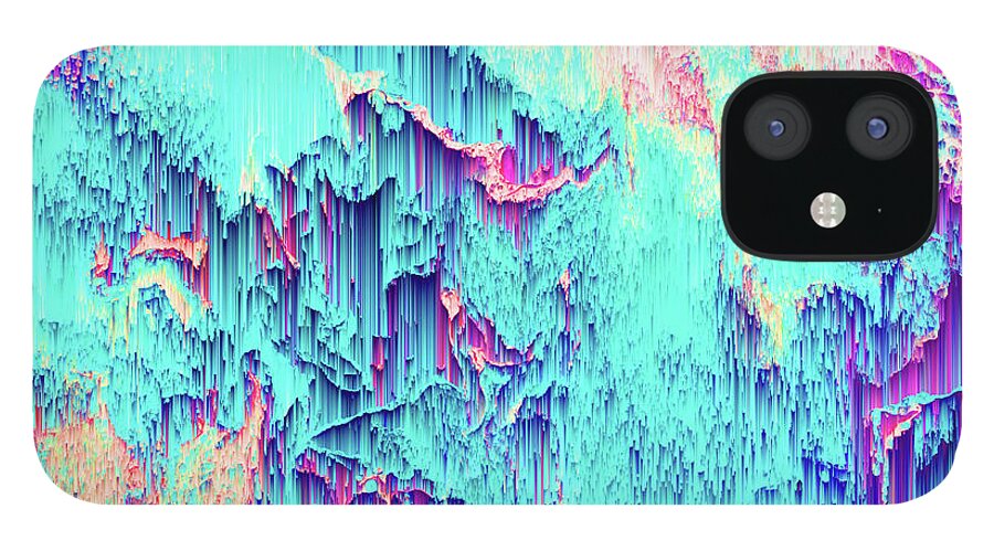 Glitch iPhone 12 Case featuring the digital art Breaking Chemistry by Jennifer Walsh