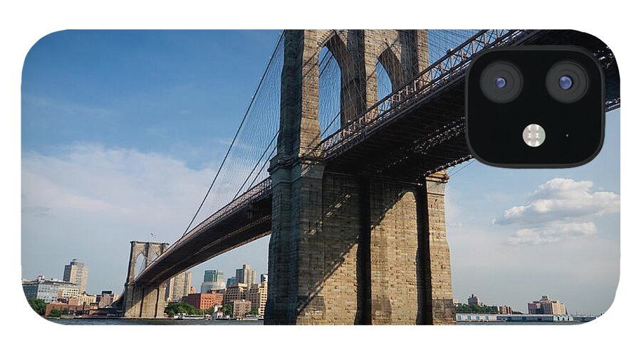 Scenics iPhone 12 Case featuring the photograph Brooklyn Bridge New York And East River by Lingbeek