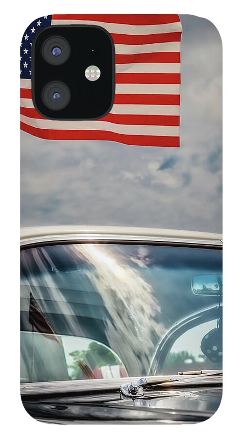 America iPhone 12 Case featuring the photograph Car Show Flag by Bill Chizek
