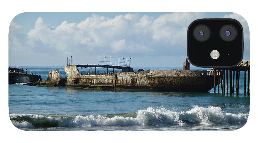Cement Ship iPhone 12 Case featuring the photograph Cement Ship Seacliff Beach by Amelia Racca