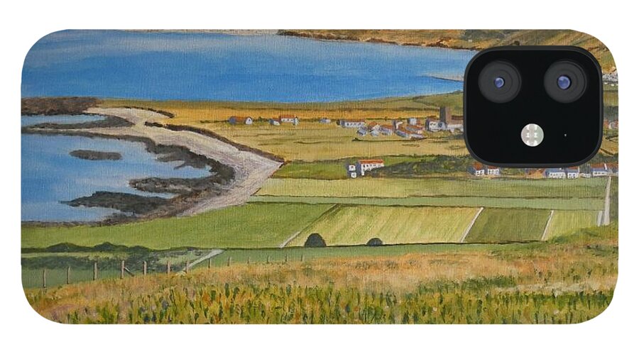 Ceredigion Coast Path From Aberaeron To Llanrhystud Painting iPhone 12 Case featuring the painting Ceredigion Coast Path from Aberaeron to Llanrhystud painting by Edward McNaught-Davis