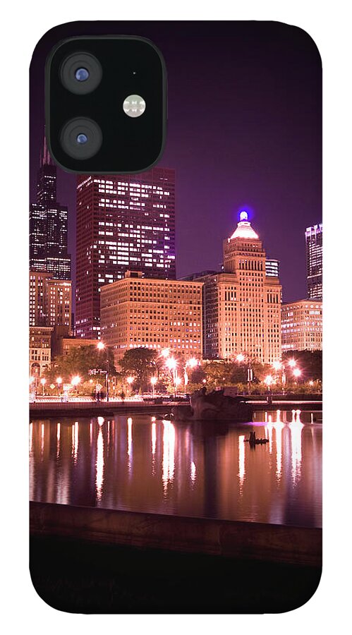 Downtown District iPhone 12 Case featuring the photograph Chicago In The Night by Weible1980